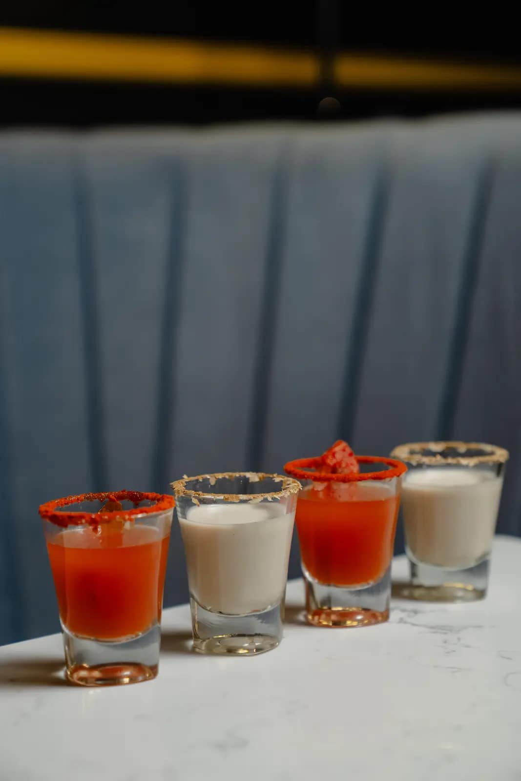 A line-up of Masakali cocktails and aperitifs