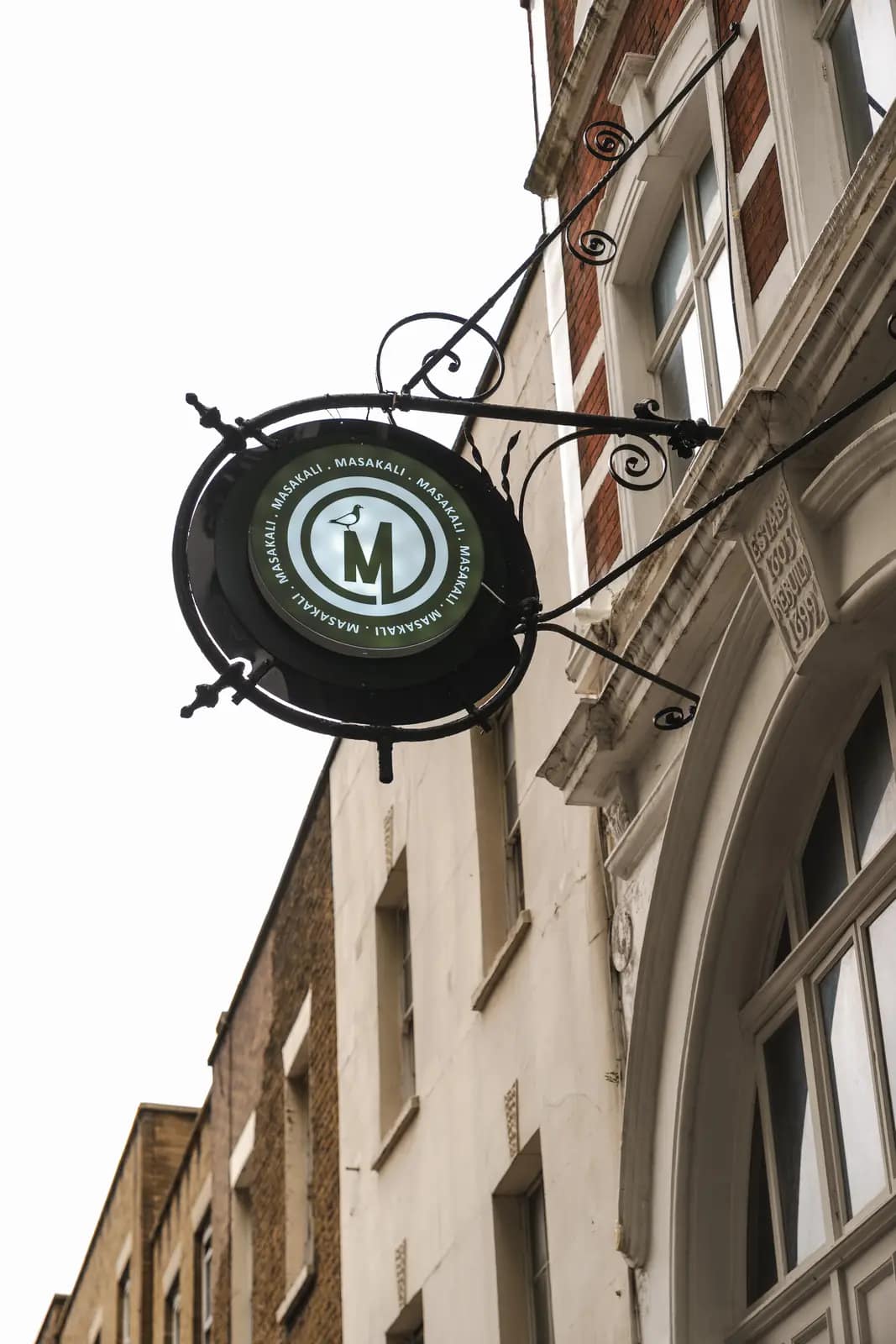 The Masakali street sign outside the London restaurant